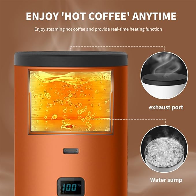 Portable Coffee Maker Espresso Machine Travel Espresso Maker USB-C ChargingHeating Pump Press Coffee Maker Electric Capsule Coffee Machine for RVCar Hiking Camping Office