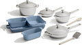 Our Place 15-Piece Titanium Pro Cookware &amp Bakeware Set | Tri-Ply Titanium &amp Stainless Steel Nonstick Fry Pans &amp Pots | Ceramic Nonstick Bakers &amp Griddle Pan | Non-toxic PFAS-Free | B