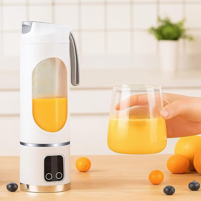 Multi-Functional Mini Blender For Students Convenient Juicer Cup With Built-In Battery Usb Charge 15.2 Fl Oz / 450 Ml Capacity Ideal For Home And Travel User-Friendly Silicone Handle