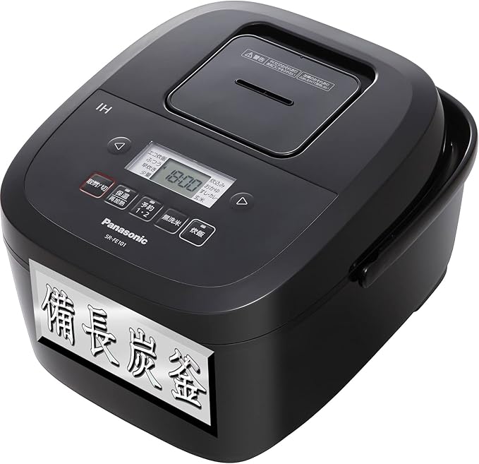 Panasonic SR-FE101-K Rice Cooker 5.5 Cup 2-Tier IH Simple Design Binchotan Pot