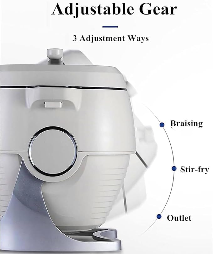 Automatic Cooking Machine2000W 6L Auto Cooking Wok Fried Rice MachineOne-Click Smart Start Three Speed Adjustable360 ° Automatic Rotation