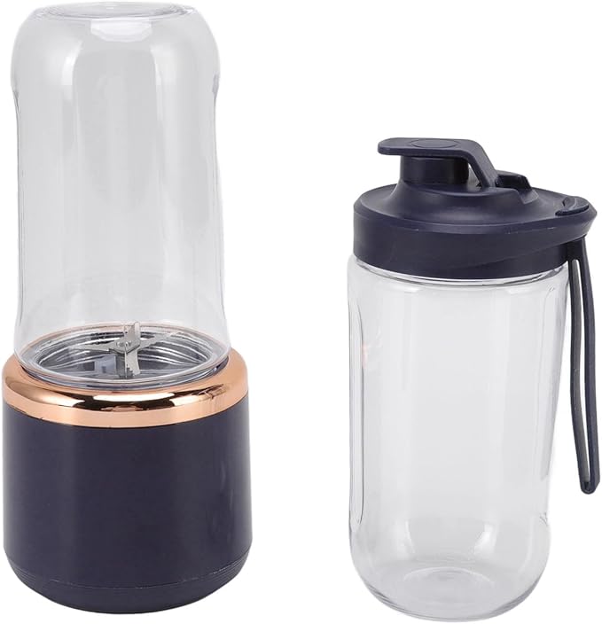 Acouto 300ml Cordless Portable Blender USB Charging Six Blades for Juices and Shakes with Bottle and Lid