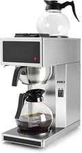 VONCI 1610W Commercial Coffee Maker 12 Cup Drip Coffee Machine 2 Glass Carafes and 2 Warmers Stainless Steel Housing &amp Funnel Industrial Coffee Maker for Offices Hotels Home