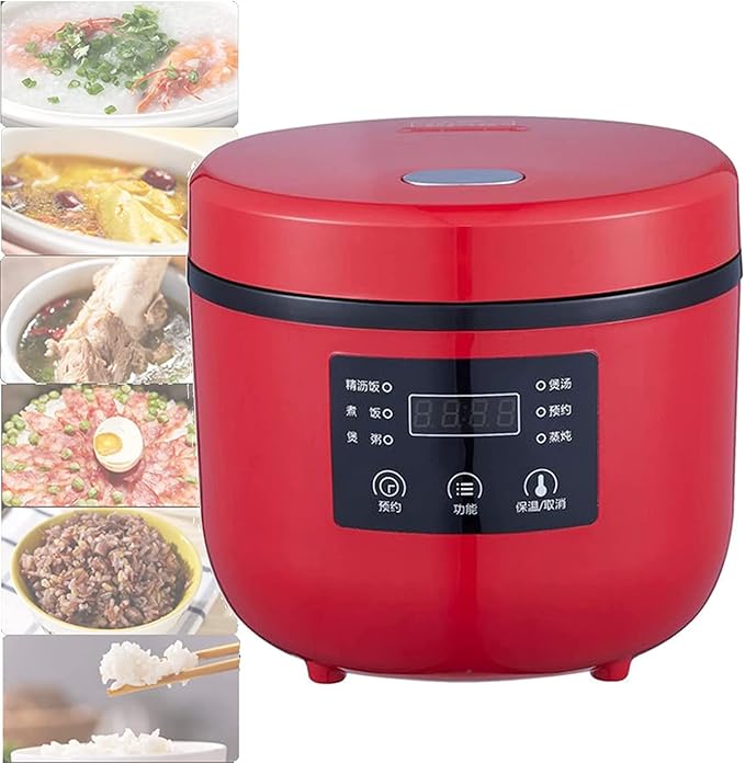 Mini 2L Smart Rice Cooker Round Electric De-Sugar Rice Cooker Steamer Multifunctional Student Cooking Kitchen Cooking (#1) (1)