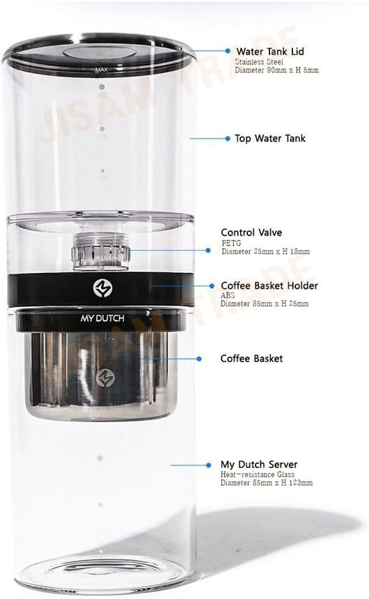 MY DUTCH M550 Cold Brew Dutch Drip type coffee maker hand drip coffee making &amp Simple English User's Guide (Black)
