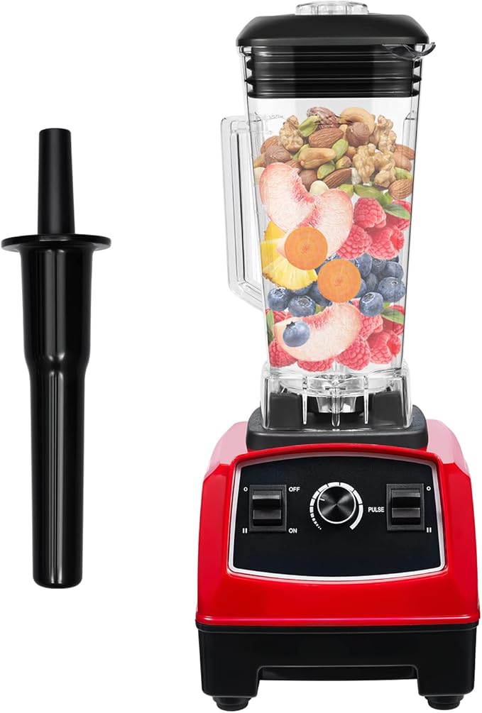 2200W Countertop Smoothie Blender 2L/68oz Kitchen Blender Wave Action Blender with Mixing Rod Tabletop Frozen Blending Machine Smoothie Grinder 1-10 Gears Speed 24000-26000Rpm AC110V 60HZ