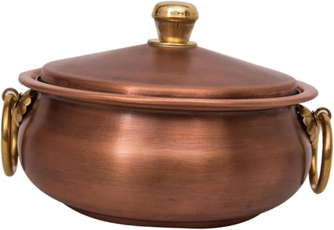 YIJU Handcrafted Copper Pot Cookware Set for Home And Camping 16cm Dia