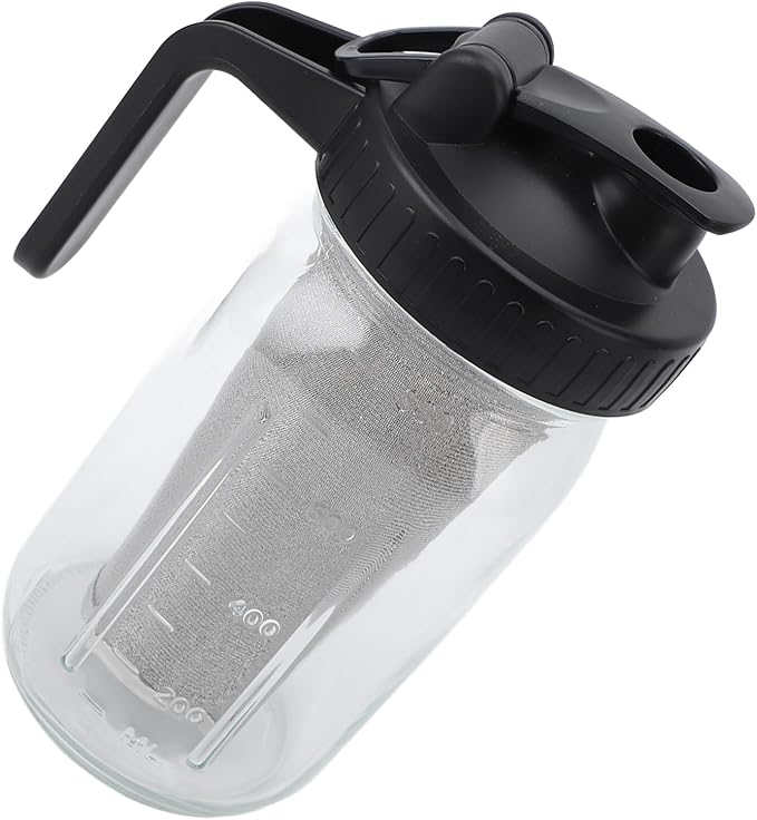 Cold Brew Coffee Maker Jar Stainless Steel Filter Thick Glass Iced Coffee Pitcher Spout Lid Handle Working Home (1000ml)