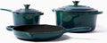Larder &amp Vine 5-Piece Enameled Cast Iron Cookware Set - Includes 5.7 Quart Dutch Oven with Lid 10.25 Inch Skillet 2.2 Quart Saucepan with Lid (Bondi)