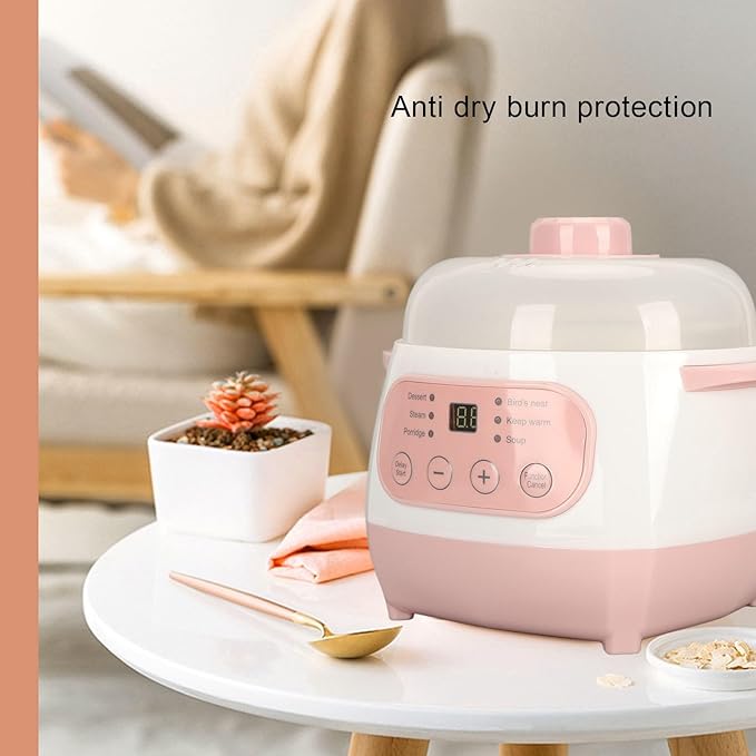 Electric Stew Pot 24H Reservation Ceramic Cooker for Rice for Soup (US Plug 110V)