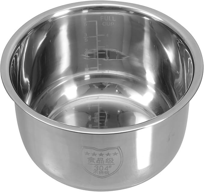 Rice Cooker Inner Cooking Pot Stainless Steel Rice Cooker Liner Non-stick Household Container Interior Accessory for Kitchen 3L