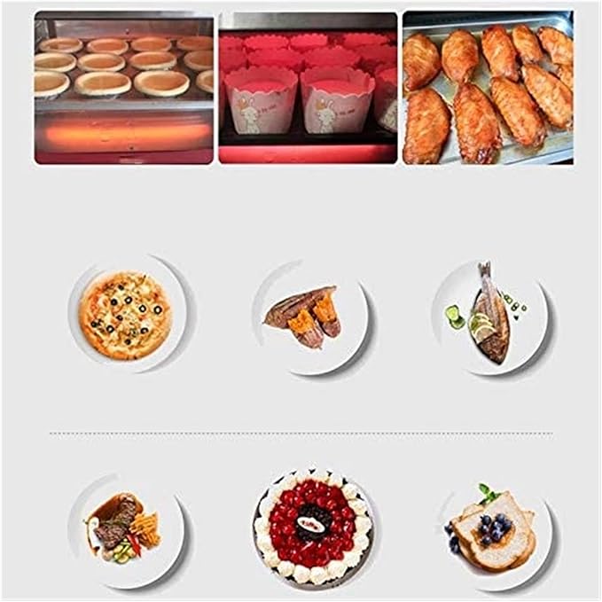Kitchen Convection Oven - 1050 Watt Countertop Turbo Rotisserie Rotisserie Roaster Cooker with Grill Griddle Top Rack Dual Hot Plates Toaster Baking Tray