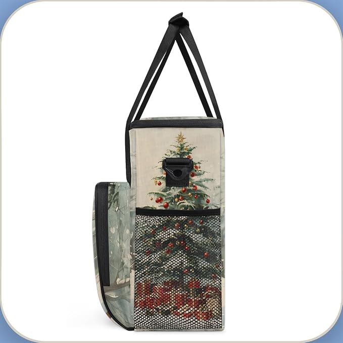 Dreamy Tree Coffee Maker Carrying Bag Christmas Festivals Travel Storage Bag Compatible with K-Mini or K-Mini Plus Single Serve Coffee Brewer Carrying Case with Multiple Pockets &amp Shoulder Strap