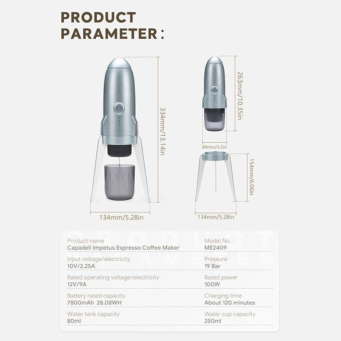 Coffee Appliance Espresso Maker Rechargeable Espresso Maker ABS Texture Suitable for Travel and Camping Use Machine