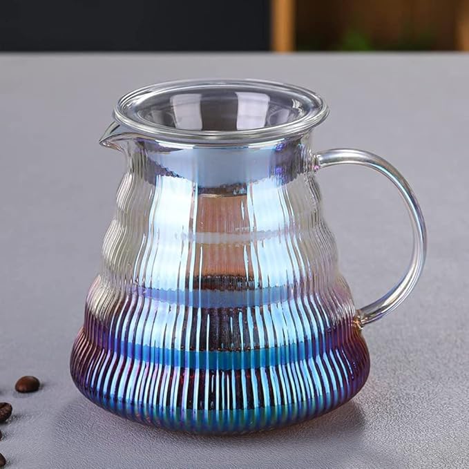 Pour Over Coffee Maker Set with Dripper500ml Glass Coffee Server SetV60 Glass Coffee Dripper with Wood Base for Home Office Gift