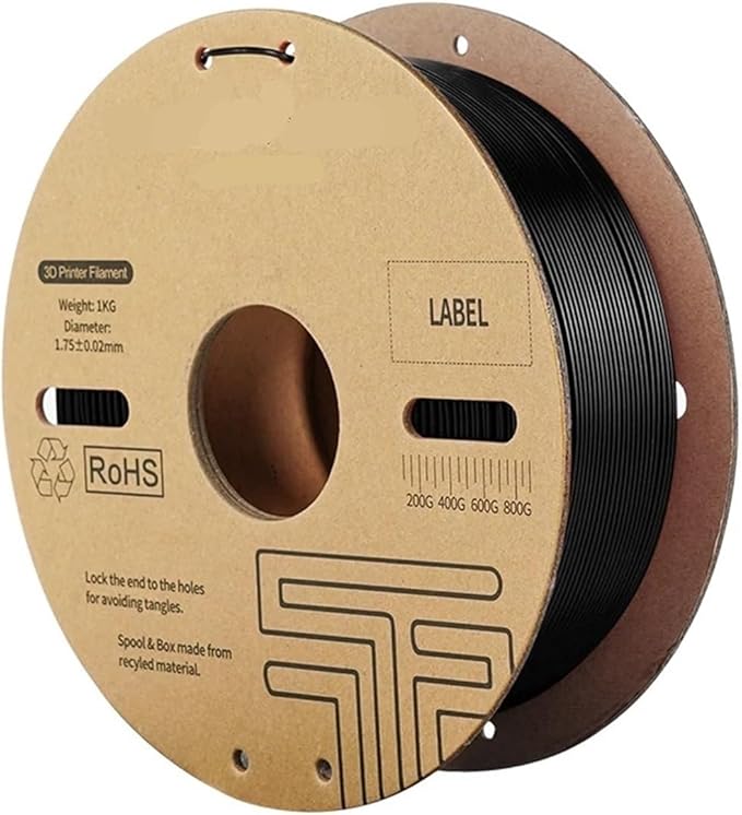 For Twotrees 3D Printers PLA Filament For High Speed 3D Printer PLA Plastics 1kg 2.2lbs 1.75mm Eco-Friendly Good Tougness No Bubble(Black)