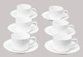 Bone China Rim Shape Elegance White12pc Coffee Set