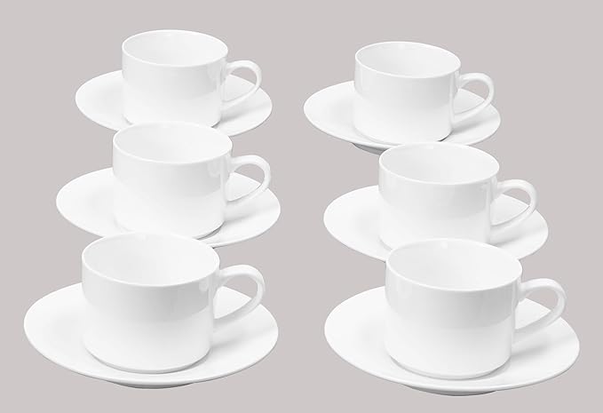 Bone China Rim Shape Elegance White12pc Coffee Set