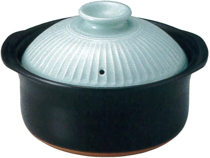 54-94171/2-981213 Rice Pot Blue 3 Cups Rice Pot 8.9 x 6.1 inches (22.5 x 15.5 cm) 67.9 fl oz (1700 cc) For Direct Fire Rice Cooking Rice Earthenware Pot Banko Ware