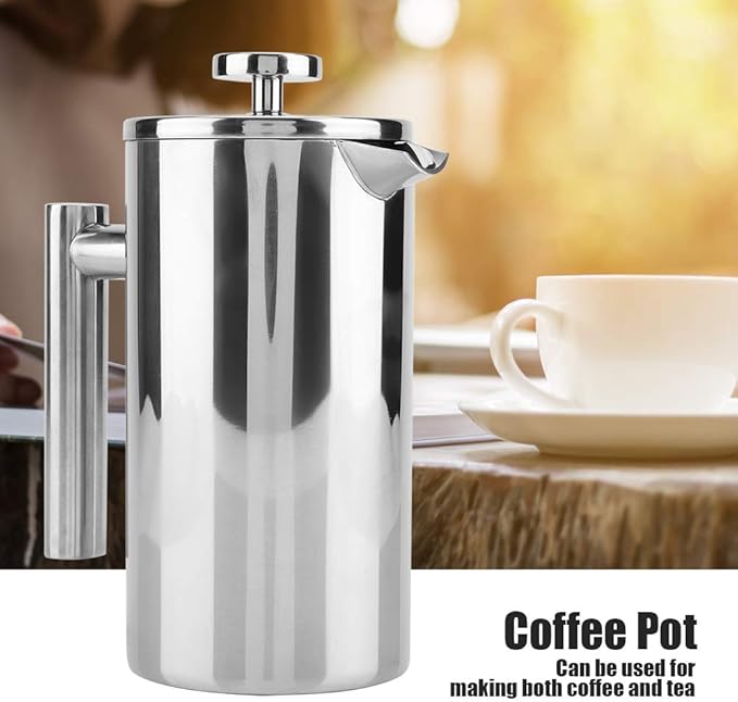 Bewinner Press Coffee Pot French Press Coffee Maker Double Walled Stainless Steel Coffee Maker French Press Tea Pot with Filter (800ML)