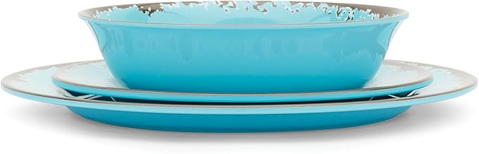 Fox Run Melamine Dinnerware Set Multicolor 12 Piece