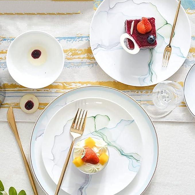 Dinnerware Sets - Luxury Gift Dishes Service Set 30PCS Chinese Style Bone China Dinnerware Set Household Phnom Penh Ceramic Bowl Dishes Plate Service for 3