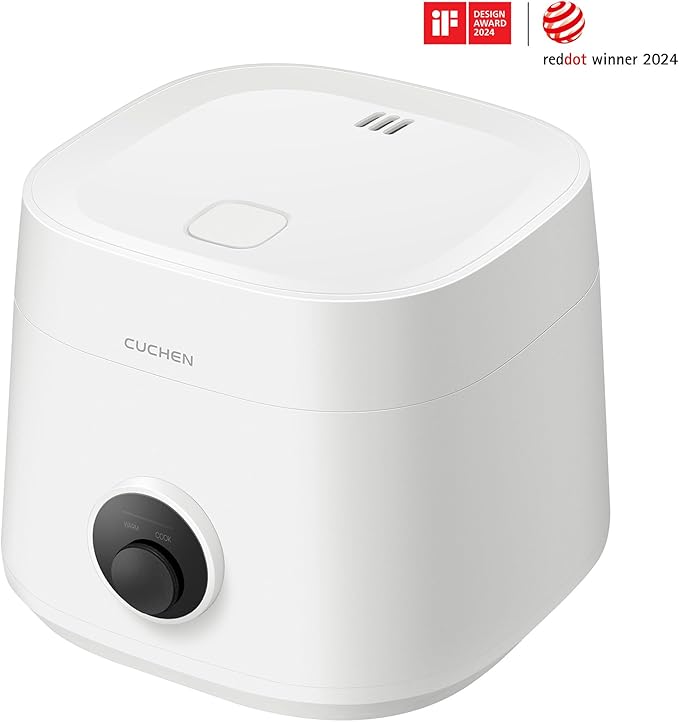 [CUCHEN] CRE-D0601WUS | Rice Cooker 6 Cup (Uncooked) (1.14 quarts): 6 person serving/per use | Warmer | Detachable Clean Cover | Nonstick Inner Pot | White Multi Cooker Function