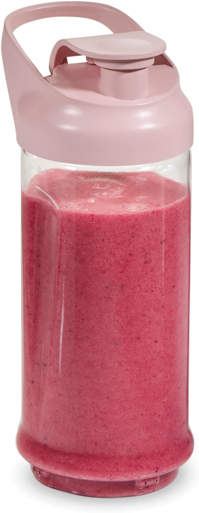 Hamilton Beach Mini Cordless Portable Personal Blender for Shakes and Smoothies USB Rechargeable 16 oz. Jar with Leakproof Travel Lid 6 Stainless Steel Blades Pink (51181)