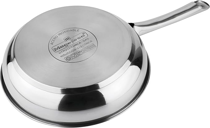 MAGEFESA Vesta 10-Piece Cookware Set Crafted from Stainless Steel Easy to Clean and Dishwasher Safe Soft-Touch Metal Handles for a Comfortable Grip