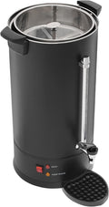 Commercial Electric Coffee Pot 25L/6.6Gal Coffee Percolator with Filter and Water Collecting Tray Quick Brew Hot Beverage Dispenser Coffee Maker Hot Water Urn 1500W 110V-120V (Black)