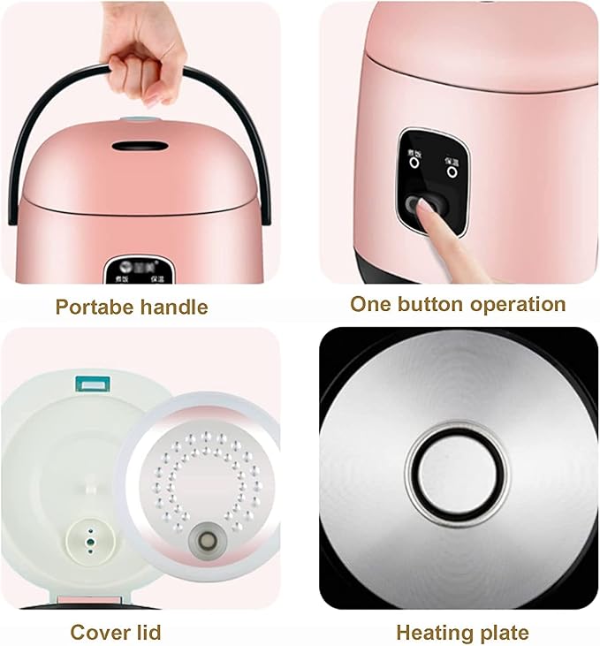 Small Rice Cooker Rice Cookers Electric Food Steamer with Keep Warm Function Multi Cooker with Removable Non-Stick Rice Pot