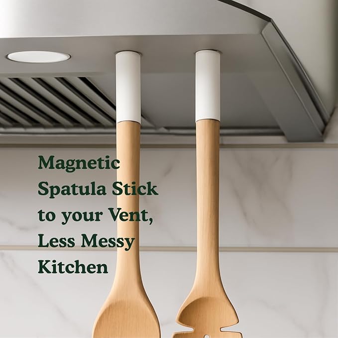 By the Table Cookware &amp Spatula Sets Ceramic Titanium Non-Toxic Nonstick Cookware Set 8-Piece &amp 4-Piece Wood Spatula Set