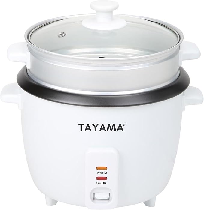 Tayama Rice Cooker with Steam Tray 8 Cups White (RC-8R)