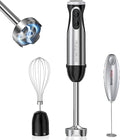20-Speed Immersion Hand Blender with Whisk for Smoothies Puree Baby Food and Milk Frother Handheld for Coffee-Bundle