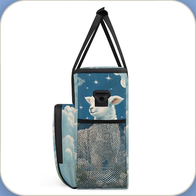 Cloud Sheep Coffee Maker Carrying Bag Cartoon Sheep Travel Storage Bag Compatible with K-Mini or K-Mini Plus Single Serve Coffee Brewer Carrying Case with Multiple Pockets &amp Shoulder Strap