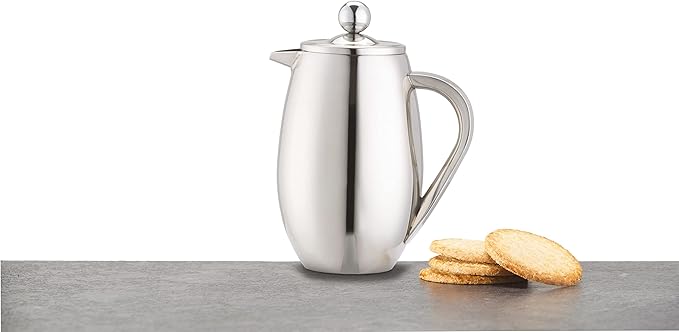 La Cafetière Stainless Steel Double Walled Insulated Cafetière 3 Cup Stainless Steel Silver