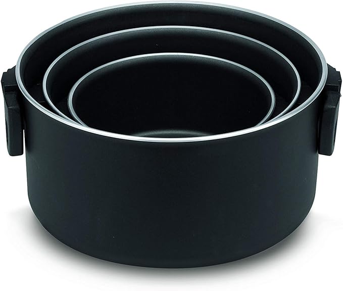 Ballarini Click and Cook 810000.6 Set of 3 Saucepans with Fitting Glass Lids