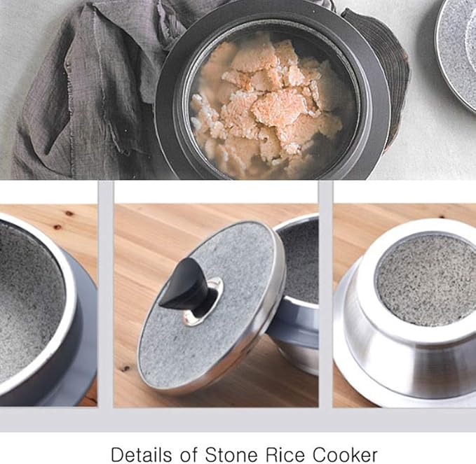 KITCHEN ART Non-stic Traditional Stone Rice Cooker Cauldron Multi Cooker 19cm NurungjiCrust of Overcooked Scorched Rice Korea
