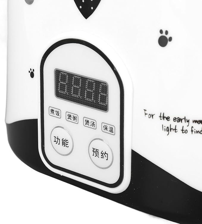 Rice Cooker 1.2L Small Rice Cooker with Non Stick Inner Pot Steaming Plate Rice Spoon 24H Reservation And Temperature Control for Car Camping Travel