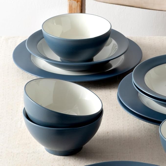 Noritake Colorwave Blue 12-Piece Rim Dinnerware Set Service for 4