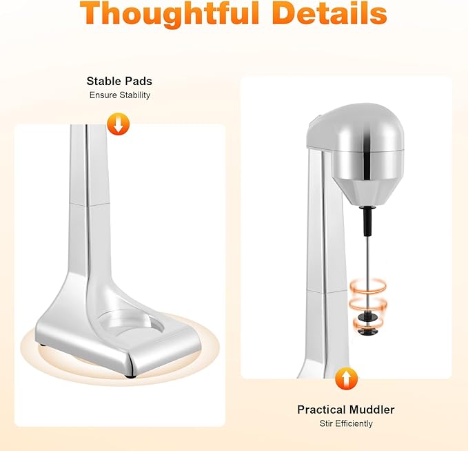 Electric Milkshake Maker Large Capacity 16.91oz Smoothie Milk Shaker Machine Electric Drink Mixer with 2 Speed Setting Commercial Muddler for Homes Coffee Shops Hotels Restaurants