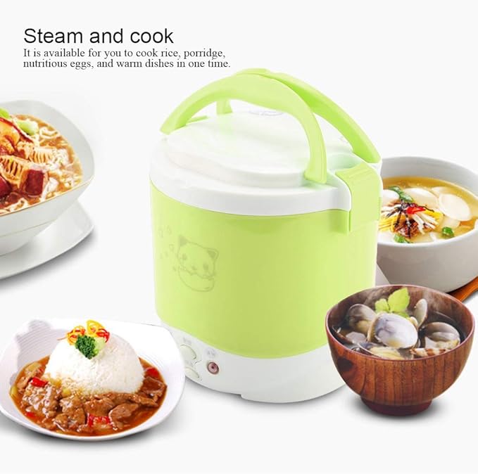 Rice cookerRice Cooker SmallRice Cooker 6 Cup1L Rice CookerSteamer12v Electric Lunch Box for Car Electric Food Steamer Fast Cooking Fully Automatic Pot for Travel