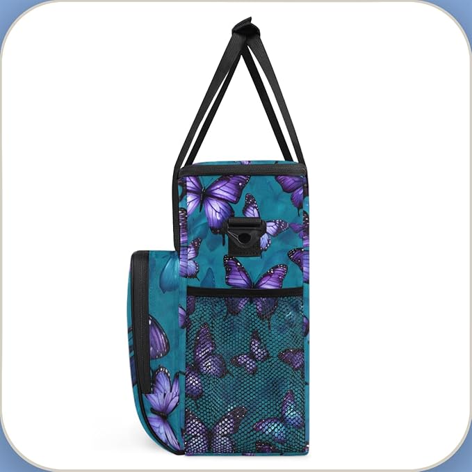Watercolor Butterfly Coffee Maker Carrying Bag Mystic Butterfly Travel Storage Bag Compatible with K-Mini or K-Mini Plus Single Serve Coffee Brewer Carrying Case with Pockets &amp Shoulder Strap
