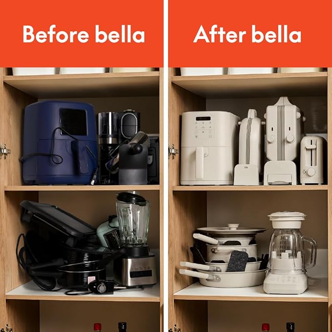 bella 10 Speed Countertop Blender Juicer &amp Smoothie Maker Fits-anywhere™ Kitchenware Slim Flip &amp Store Design Dishwasher Safe 48oz Capacity Pitcher &amp Lid Stainless Steel Blade 450 Wa