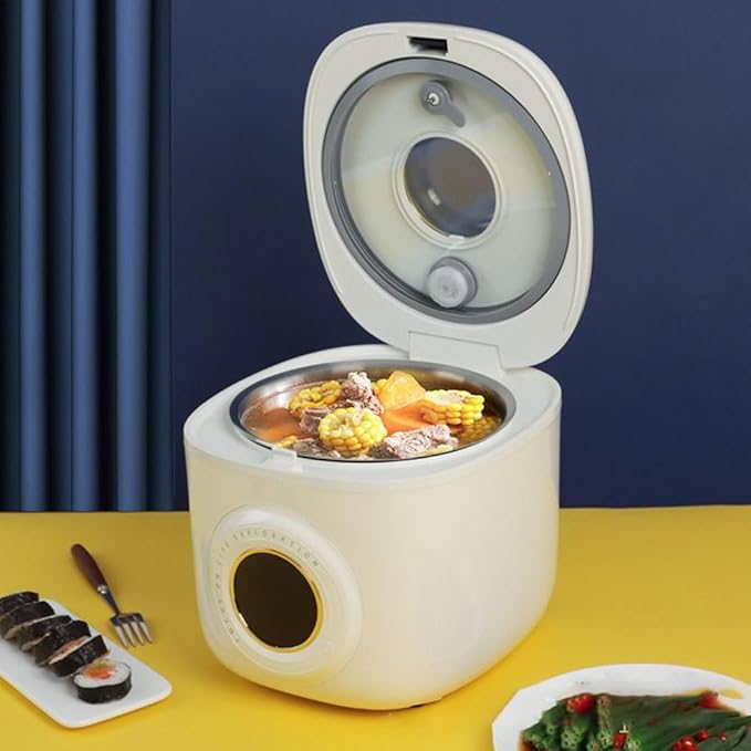 Intelligent Voice White Rice Cooker Visualize Rice Maker With Multifunctional Menu. Low Carb Rice Digital Rice Cooker 6 Cup (Uncooked) With Stainless Steel Steamer for Cooking rice oatmeal