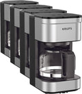 KRUPS Simply Brew Compact 5 Cup Coffee Maker: Stainless Steel Design Pause &amp Brew Keep Warm Reusable Filter Drip-Free Carafe (Pack of 4)