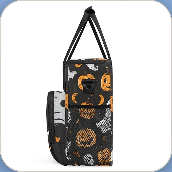Halloween Pumpkin Coffee Maker Carrying Bag Magical Pumpkin Travel Storage Bag Compatible with K-Mini or K-Mini Plus Single Serve Coffee Brewer Carrying Case with Multiple Pockets &amp Shoulder Str