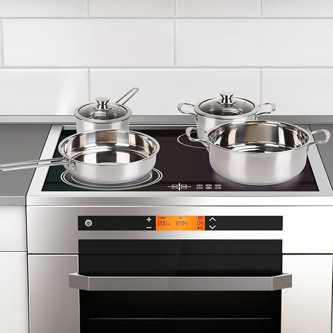 Stainless steel cookware set induction cooker pot set suitable for home dishwasher safe