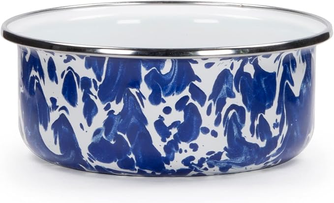 Golden Rabbit Enamelware 12-piece Dinnerware Set Cobalt Swirl