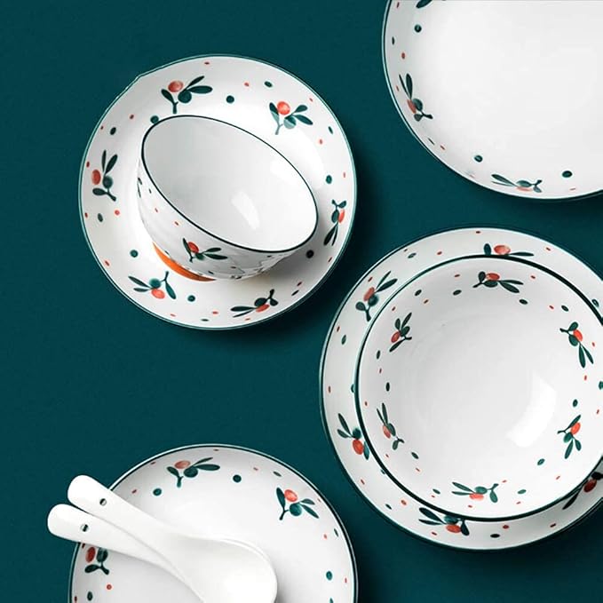 Plate and Bowl Set Fine Dinnerware Set18 Piece Dinnerware SetCeramics Dishes SetDinner SetService for 6Dinner Plates